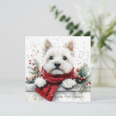 Westie Dog Cute Festive Holiday Card (Staand voorkant)