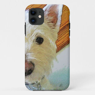 Westie Dog Face, naar jou kijken iPhone 11 Hoesje