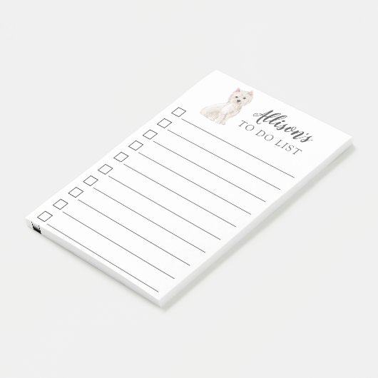 Westie Dog gepersonaliseerd om Lijst te doen Post-it® Notes (Schuin)