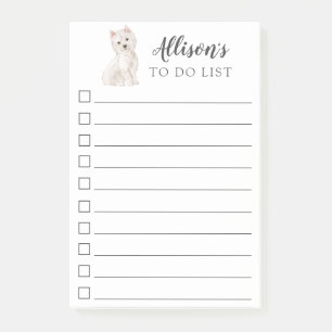 Westie Dog gepersonaliseerd om Lijst te doen Post-it® Notes