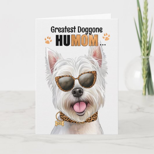 Westie Dog Greatest HuMOM Moederdag Feestdagen Kaart (Voorkant)
