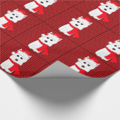 Westie Dog Holiday Wrapping Paper Cadeaupapier (Hoek)