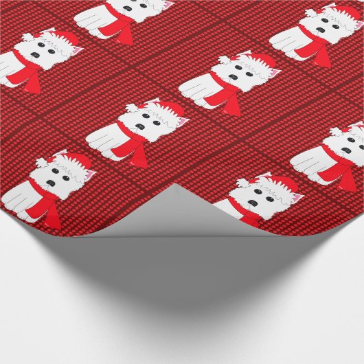 Westie Dog Holiday Wrapping Paper Cadeaupapier (Hoek)