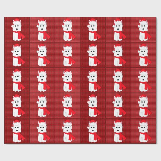 Westie Dog Holiday Wrapping Paper Cadeaupapier (Vlak)