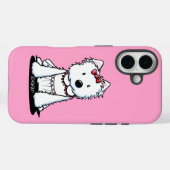 Westie Dog in dress iPhone Case (Achterkant (horizontaal))