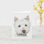 Westie Dog Kaart (Gele Bloem)