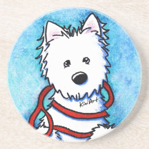 Westie Dog & Leash Onderzetter