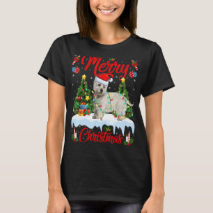 Westie Dog Lights - kerstboom Kerstmis T-shirt