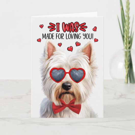 Westie Dog maakte van je Valentijn Feestdagen Kaart (Voorkant)
