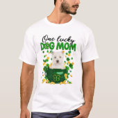 Westie Dog mama Irish Green Shamrock St Patrick's  T-shirt (Voorkant)
