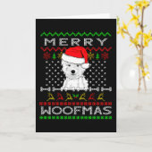 Westie Dog Merry Woofmas Kerst Kaart (Gele Bloem)