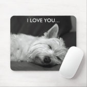 Westie Dog Mousepad - Ik hou van je... Muismat (Met muis)