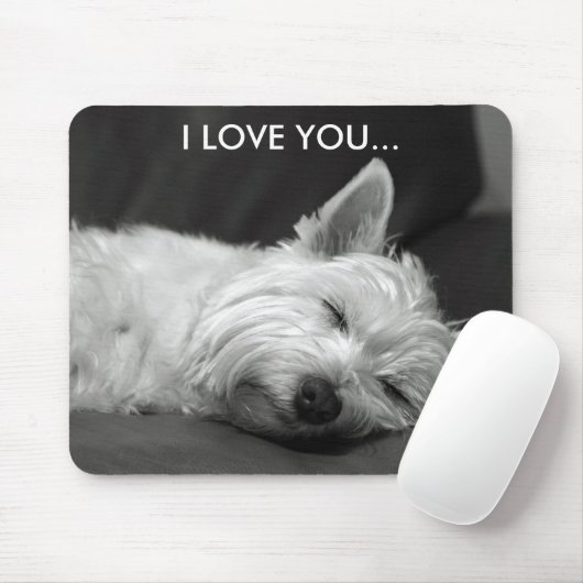 Westie Dog Mousepad - Ik hou van je... Muismat (Met muis)