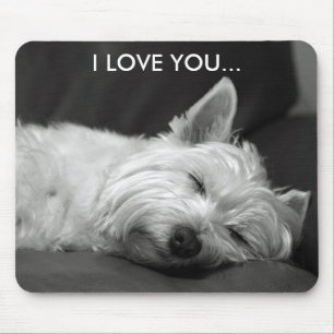 Westie Dog Mousepad - Ik hou van je... Muismat