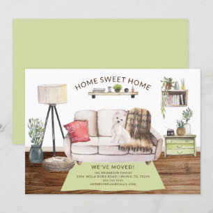 Westie Dog Moving Announcement Kaart