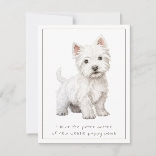 Westie Dog Nieuwe Puppy Gefeliciteerd Kaart (Voorkant)