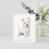 Westie Dog Nieuwe Puppy Gefeliciteerd Kaart (Staand voorkant)