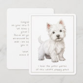Westie Dog Nieuwe Puppy Gefeliciteerd Kaart (Voorkant / Achterkant)