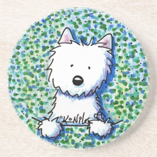 Westie Dog over Pointillisme Onderzetter