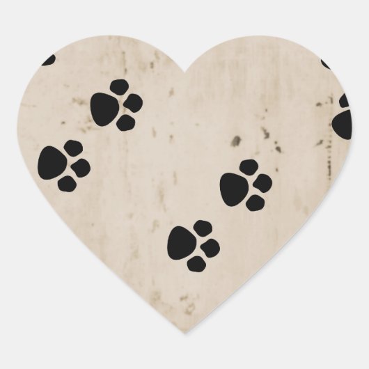 Westie Dog Paw Prints Hart Sticker (Voorkant)