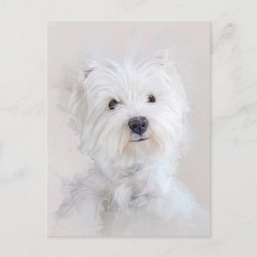 Westie Dog Portrait Briefkaart (Voorkant)