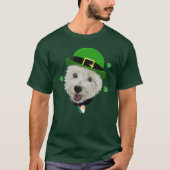 Westie Dog Saint Patrick's Day Irish Flag and Sham T-shirt (Voorkant)