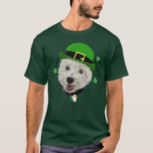 Westie Dog Saint Patrick's Day Irish Flag and Sham T-shirt