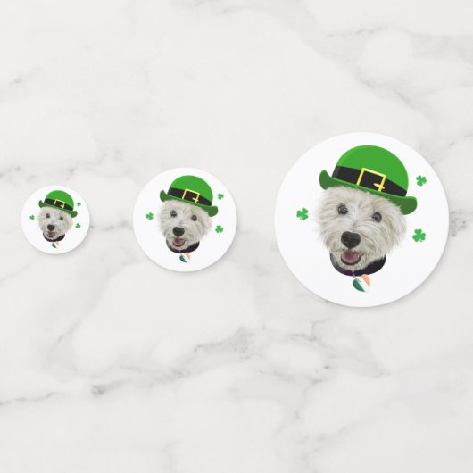 Westie Dog Saint Patrick's Day Irish Flag Confetti (Voorkanten)