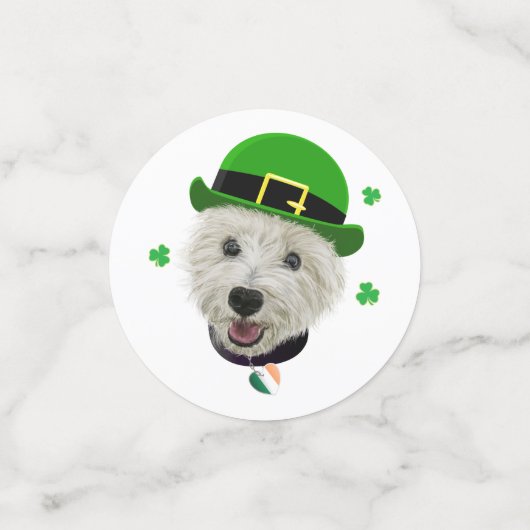 Westie Dog Saint Patrick's Day Irish Flag Confetti (Kleine voorkant)