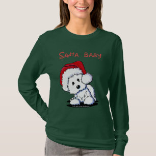 Westie Dog SANTA BABY Apparel (Donker) T-shirt