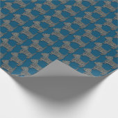 Westie Dog Schattige Dierensilhouet Y&B Raster Bla Cadeaupapier (Hoek)