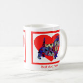 Westie Dog Silhouette Valentijnsdag Red Heart Koffiemok (Voorkant rechts)