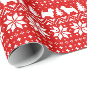 Westie Dog Silhouettes kerstfeestmaal patroon Cadeaupapier (Rol Hoek)