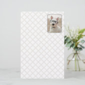 Westie Dog Wearing Black Glasses, Briefpapier (Staand voorkant)