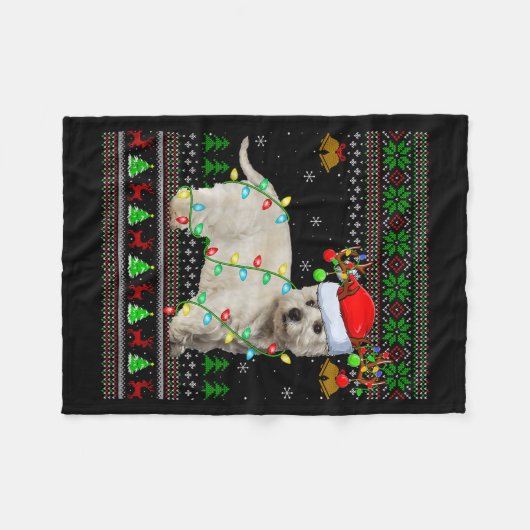 Westie Dog West Highland Terrier Ugly Christmas Sw Fleece Deken (Voorkant (Horizontaal))