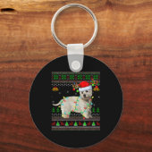Westie Dog West Highland Terrier Ugly Christmas Sw Sleutelhanger (Voorkant)