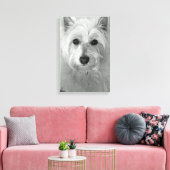 Westie Dog (West Highland White Terrier) Canvas (Insitu (Woonkamer))