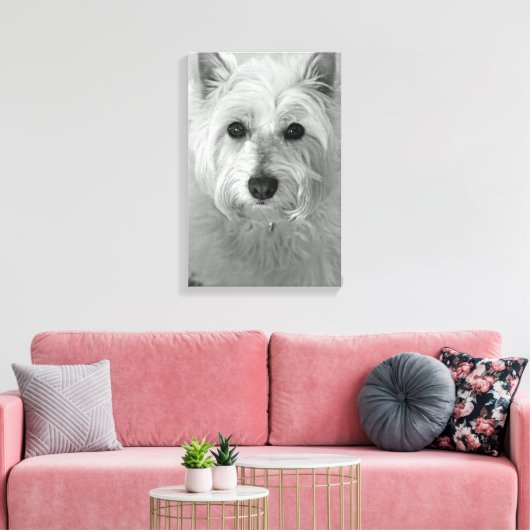 Westie Dog (West Highland White Terrier) Canvas Afdruk (Insitu (Woonkamer))