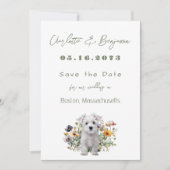 Westie Dog Wildflowers Wedding Save the Date (Voorkant)