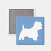 Westie Dog (wit) Magneet (Voorkant / Achterkant)