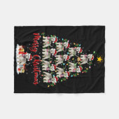 Westie Dog Xmas Lights Santa Westie Christmas Tree Fleece Deken (Voorkant (Horizontaal))