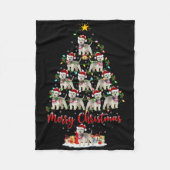 Westie Dog Xmas Lights Santa Westie Christmas Tree Fleece Deken (Voorkant)