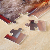 Westie Dog zit op de Stairs,  kijk Legpuzzel (Zijkant)