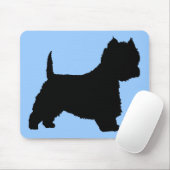 Westie Dog (zwart) Muismat (Met muis)