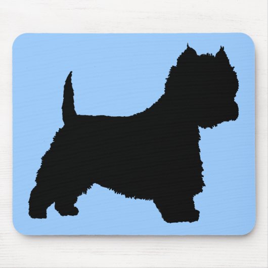Westie Dog (zwart) Muismat (Voorkant)