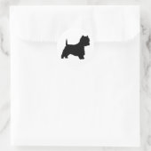 Westie Dog (zwart) Ronde Sticker (Tas)