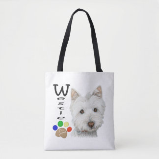 Westie Dogs Art over printcanvas tas