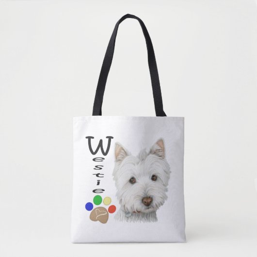 Westie Dogs Art over printcanvas tas (Voorkant)