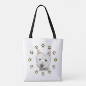 Westie Dogs Art over printcanvas tas (Achterkant)