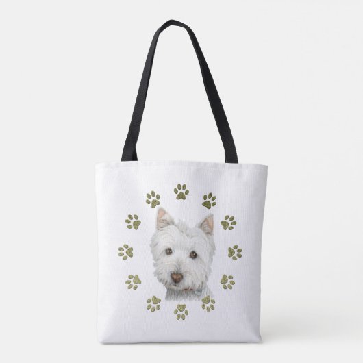 Westie Dogs Art over printcanvas tas (Achterkant)